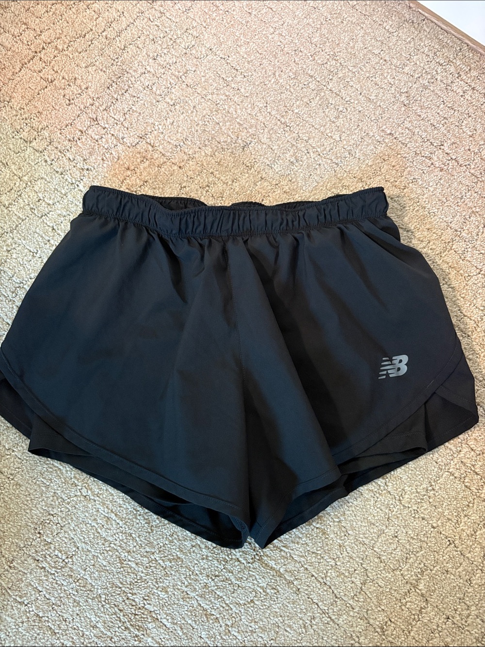 New Balance Black Women's Running Split-Layer Shorts